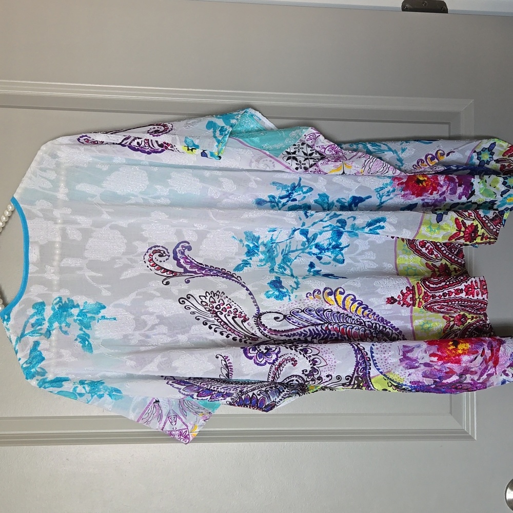 Chico's Multi-Colored Patterned Kimono - image 4